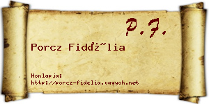 Porcz Fidélia névjegykártya