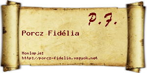 Porcz Fidélia névjegykártya